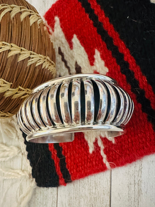 Navajo Rolled Sterling Silver Cuff Bracelet