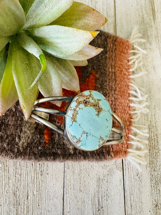 Navajo Golden Hills Turquoise & Sterling Silver Cuff Bracelet