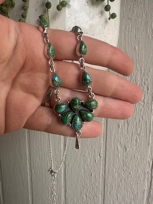 Beautiful Handmade Sterling Silver & Sonoran Turquoise Necklace