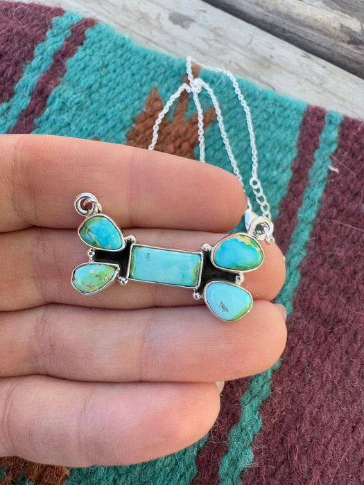 Handmade Sterling Silver Sonoran Mountain Turquoise Necklace