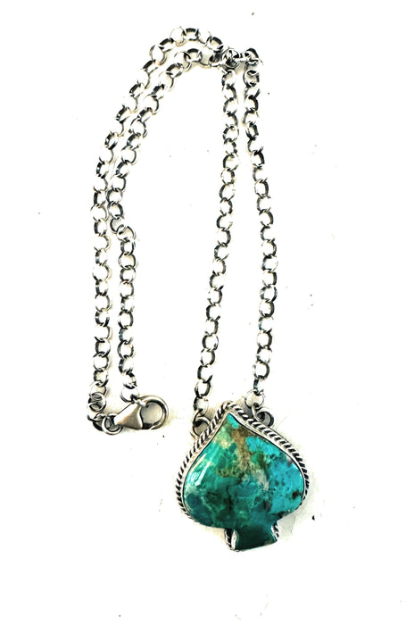 Navajo Sterling Silver & Turquoise Spade Necklace