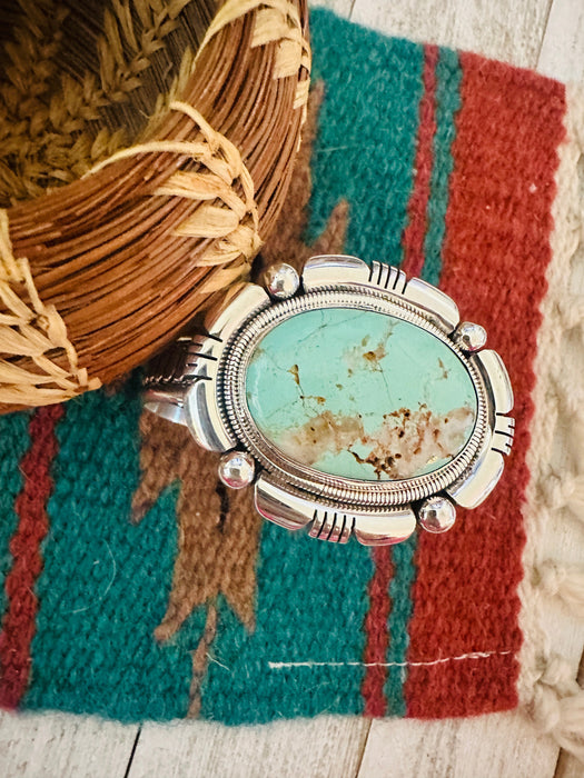 Navajo Turquoise & Sterling Silver Cuff Bracelet by Wydell Billie