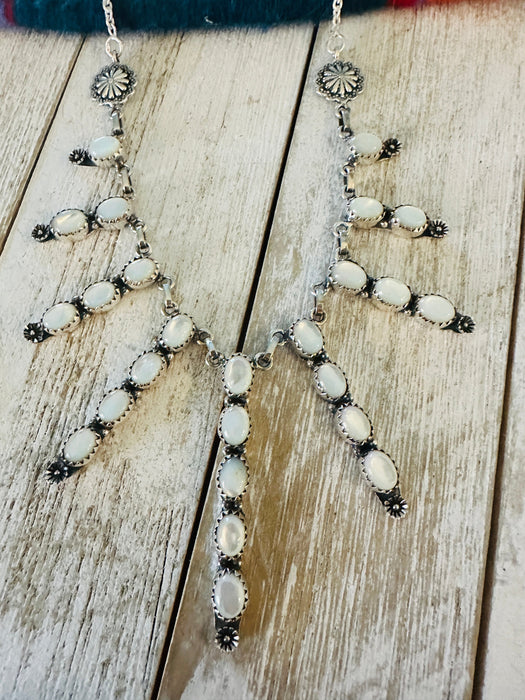 Handmade Sterling Silver & Mother of Pearl Necklace