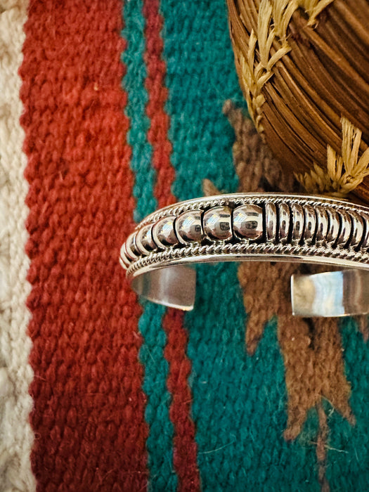 Navajo Rolled Sterling Silver Cuff Bracelet