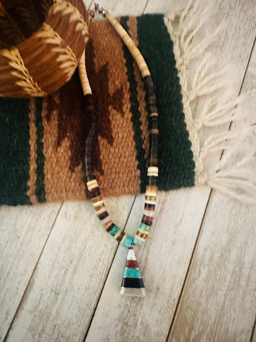 Old Pawn Santo Domingo Multi Stone Beaded Necklace