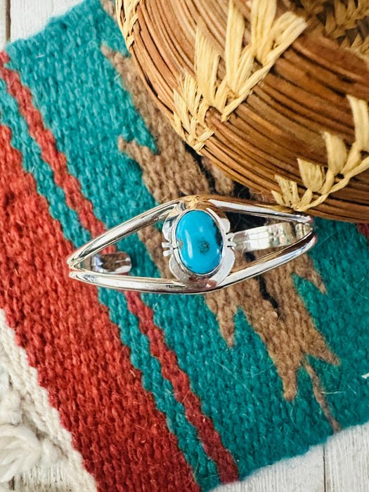 Navajo Kingman Turquoise & Sterling Silver Cuff Bracelet