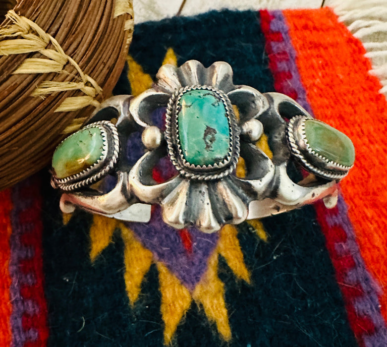 Navajo Royston Turquoise & Sterling Silver Cuff Bracelet