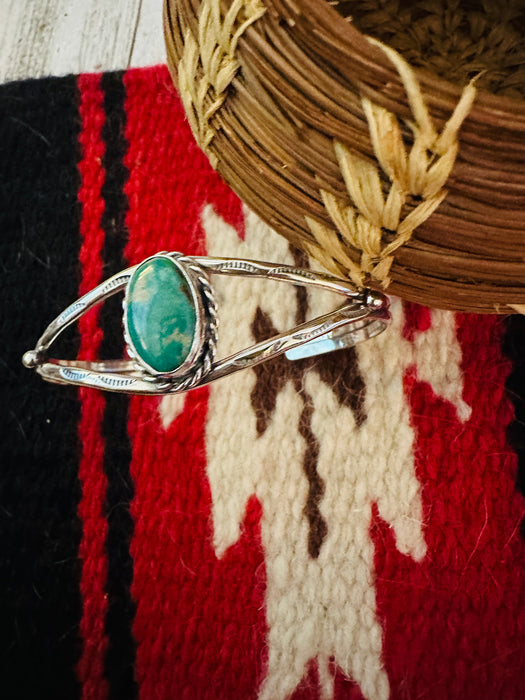 Navajo Sterling Silver & Turquoise Cuff Bracelet