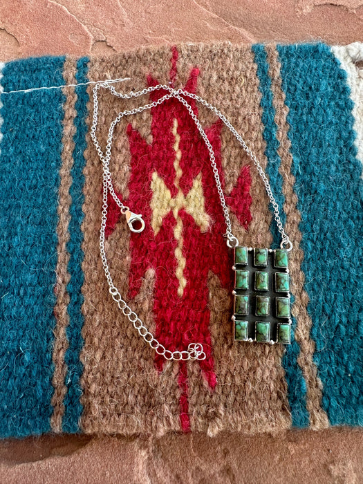 Handmade Sterling Silver & Sonoran Turquoise Bar Necklace