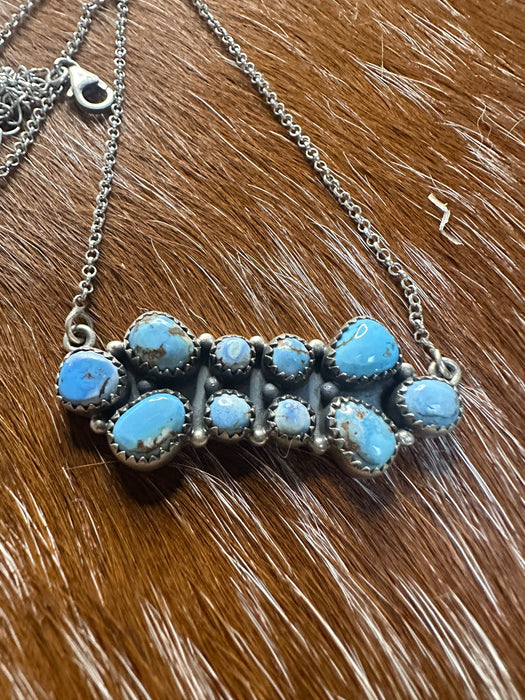 Handmade Sterling Silver & Golden Hills Turquoise Necklace