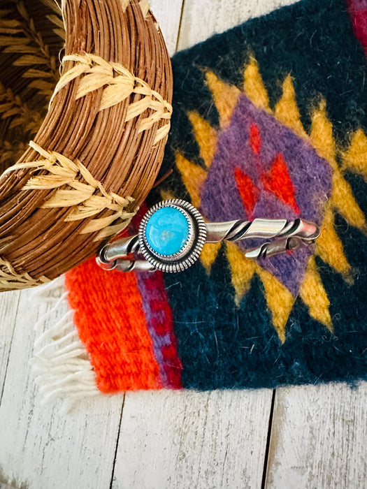 Navajo Sterling Silver & Kingman Turquoise Cuff Bracelet