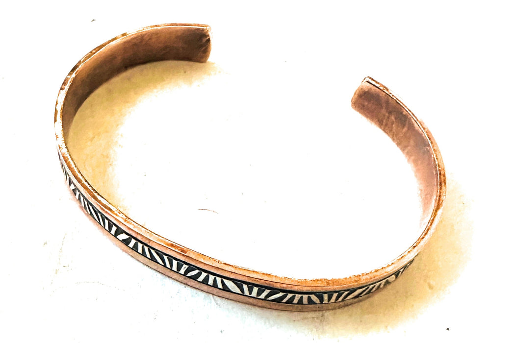 Navajo Copper and Sterling Silver Cuff  Bracelet Signed