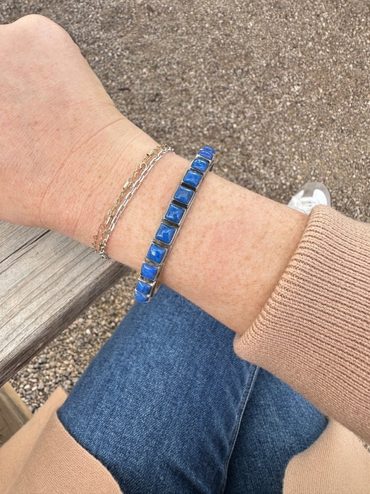 Handmade Lapis & Sterling Silver Cuff Bracelet