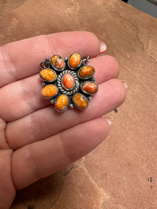 Handmade Sterling Silver & Orange Mojave Flower Necklace