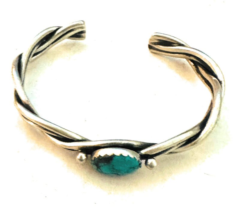 Navajo Kingman Turquoise & Sterling Silver Cuff Bracelet