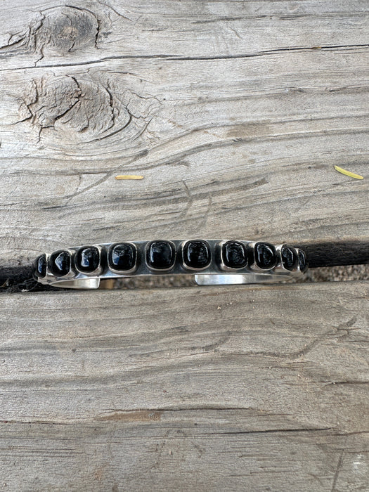 Handmade Onyx & Sterling Silver Cuff Bracelet