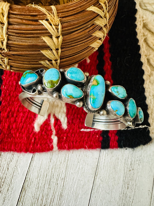 Navajo Sonoran Mountain Turquoise & Sterling Silver Cuff Bracelet