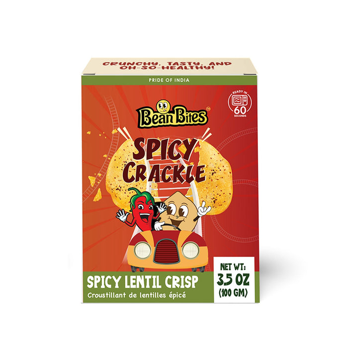 Bean Bites | Spicy Crackle Lentil Crisp 3.53 oz (100 g) | Round Crunchy Bites-0