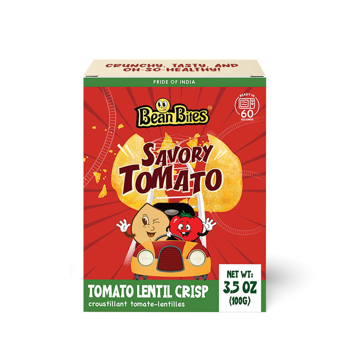 Bean Bites | Savory Tomato Lentil Crisp 3.53 oz (100 g) | Round Crunchy Bites-0