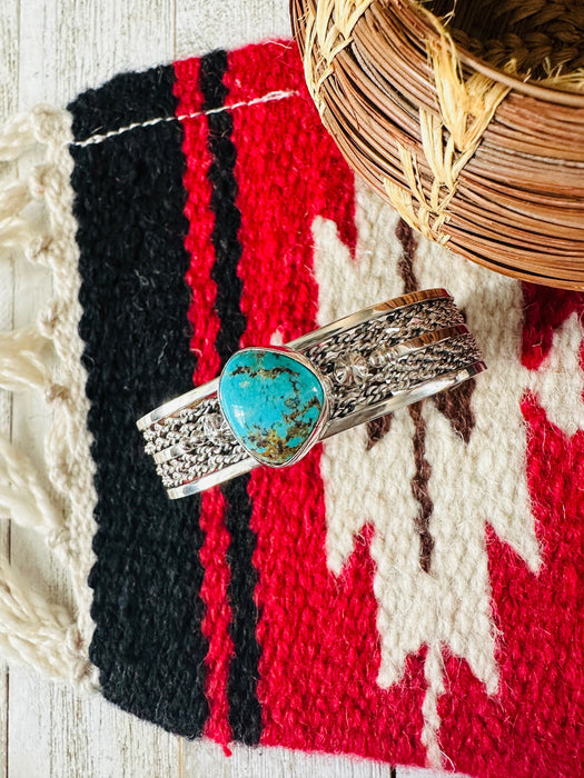 Navajo Sterling Silver & Turquoise Cuff Bracelet