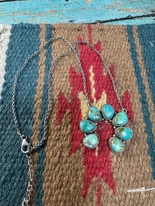 Handmade Sterling Silver & Turquoise Naja Necklace