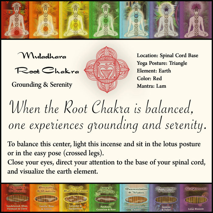 Incense Sticks Root Chakra Muladhara - Grounding and Serenity