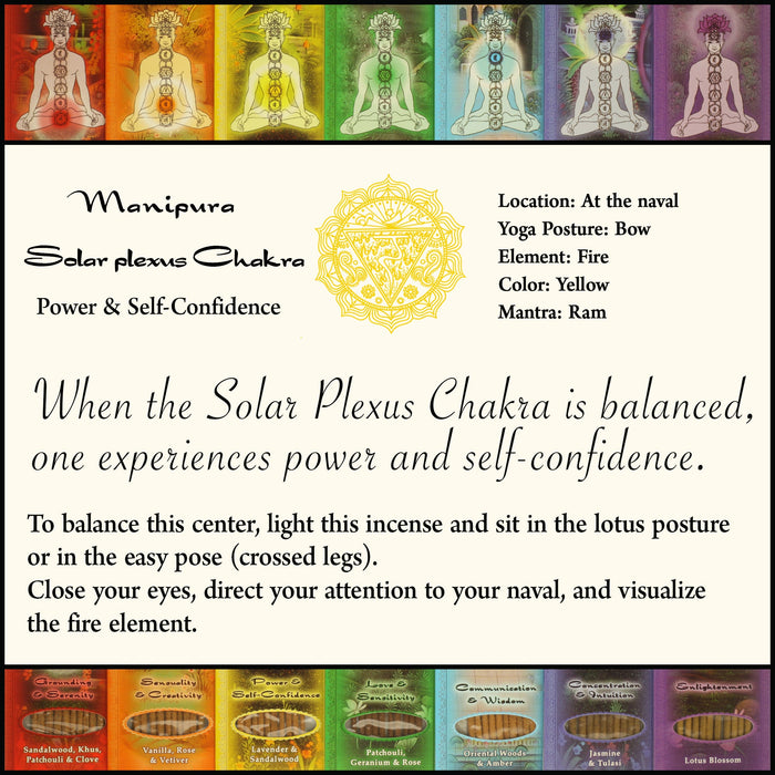 Incense Sticks Solar Plexus Chakra Manipura - Power and Self-confidence