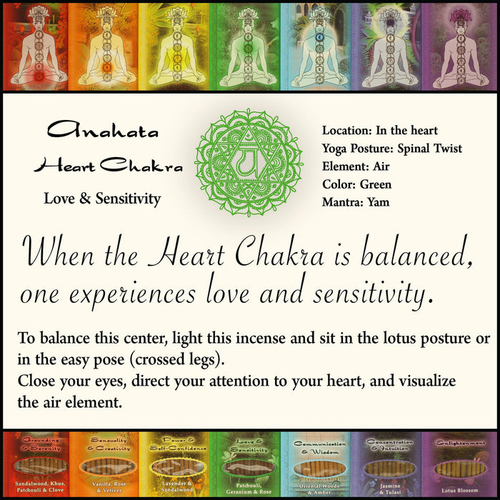 Incense Sticks Heart Chakra Anahata - Love and Sensitivity