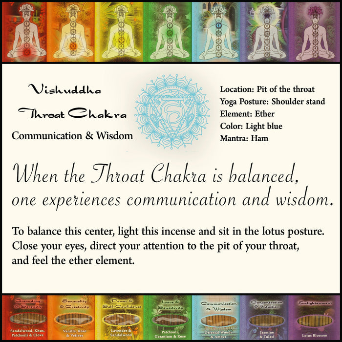 Incense Sticks Throat Chakra Vishuddha  - Communication and Wisdom