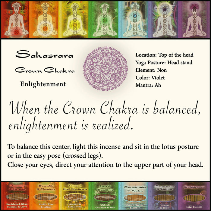 Incense Sticks Crown Chakra Sahasrara - Enlightenment