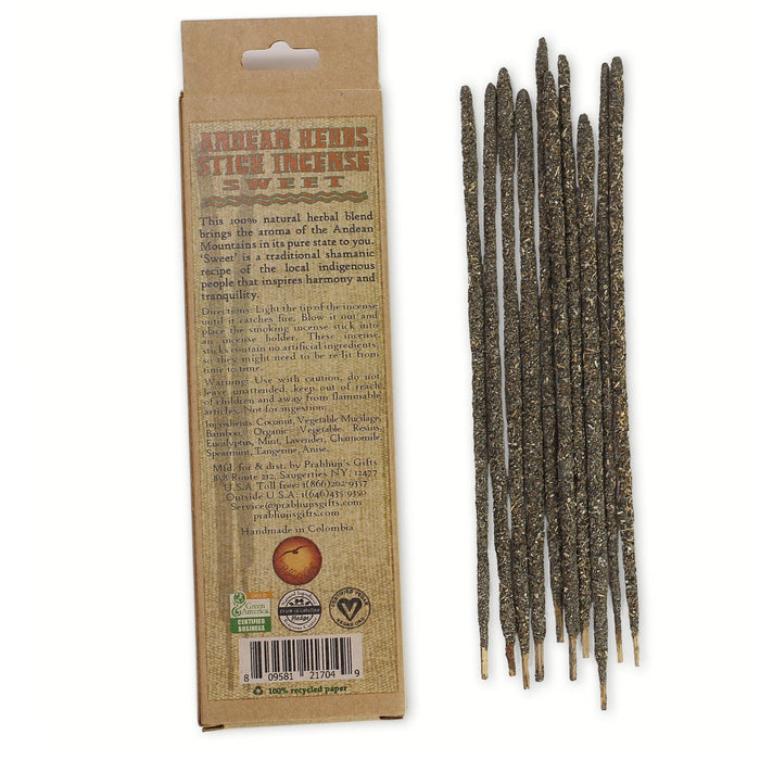 Smudging Incense - Sweet - Andean Herbs Incense Sticks - Harmony & Relaxation