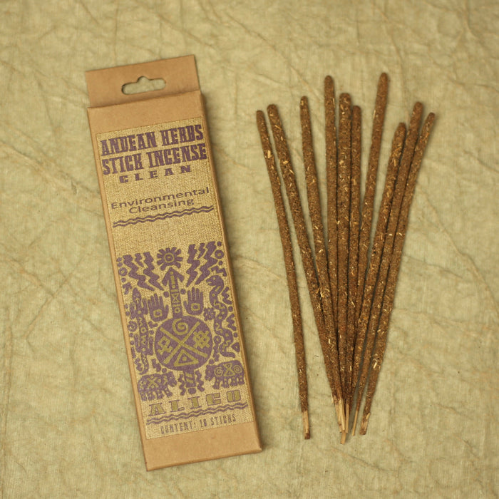 Smudging Incense - Clean - Andean Herbs Incense Sticks - Environmental Cleansing