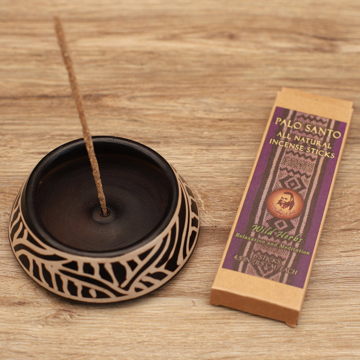 Palo Santo and Wild Herbs Incense Sticks - Relaxation & Meditation -  6 Incense Sticks