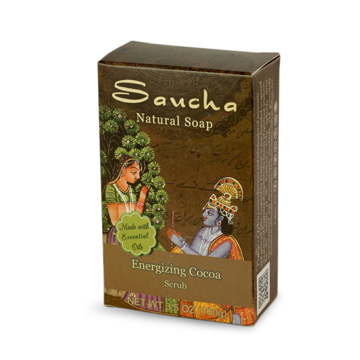 Soap Bar Saucha - Natural Energizing Cocoa Scrub - 3.5 oz (100g)