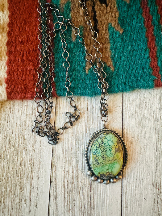 Navajo Sterling Silver & Tibetan Turquoise Necklace