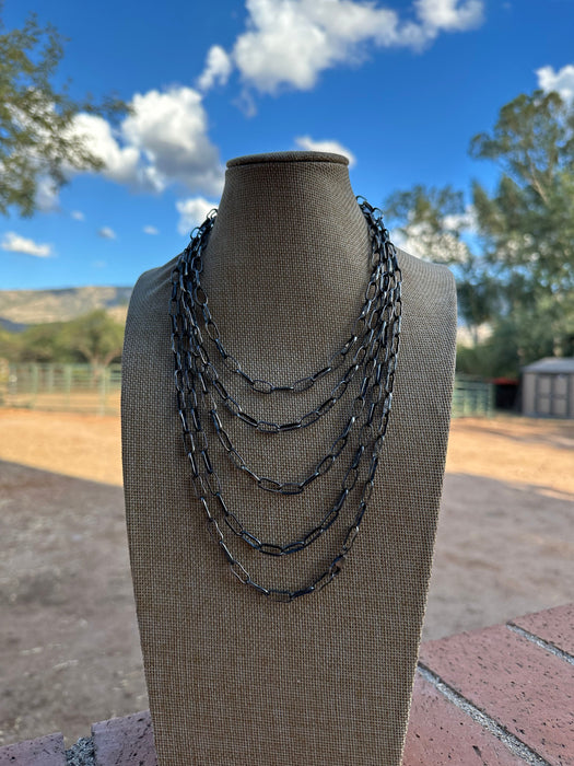 Navajo Made Sterling Silver Handmade Paper Clip Chains