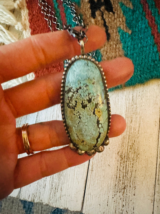 Navajo Sterling Silver & Tibetan Turquoise Necklace