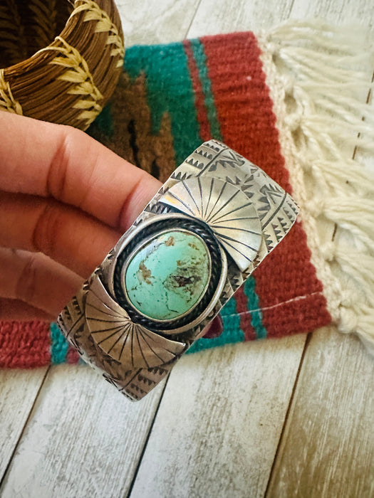 Navajo Royston Turquoise & Sterling Silver Cuff Bracelet