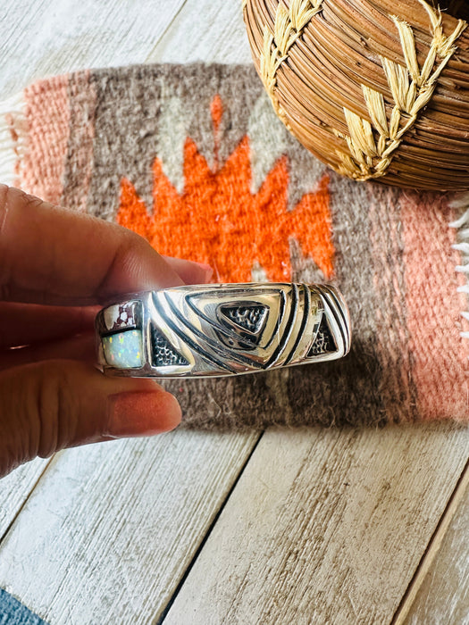 Navajo Multi Stone & Sterling Silver Inlay Cuff Bracelet