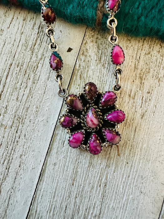 Handmade Sterling Silver & Pink Mojave Necklace