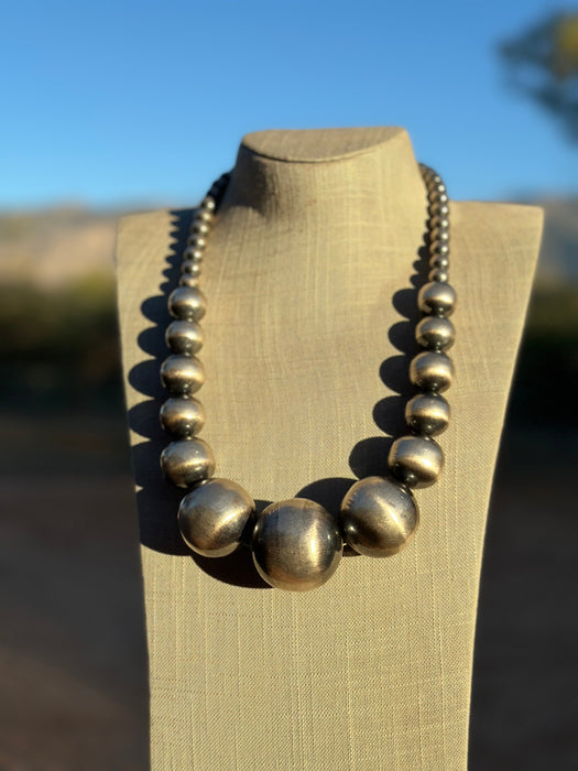 “The Masterpiece” Handmade Beaded Sterling Silver Pearl Necklace