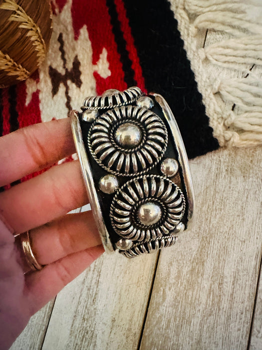 Navajo Rolled Sterling Silver Cuff Bracelet