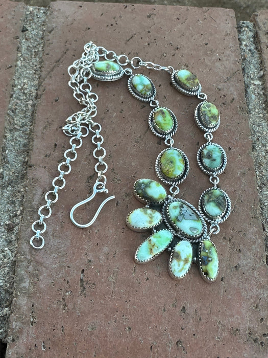 Beautiful Handmade Sterling Silver & Palomino Turquoise Necklace