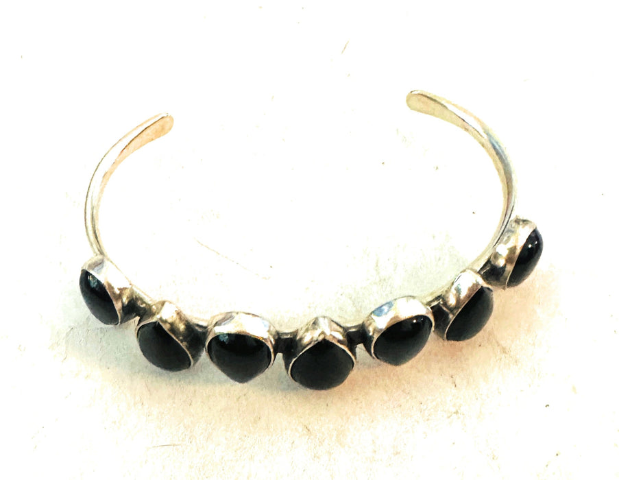 Navajo Sterling Silver & Black Onyx Cuff Bracelet