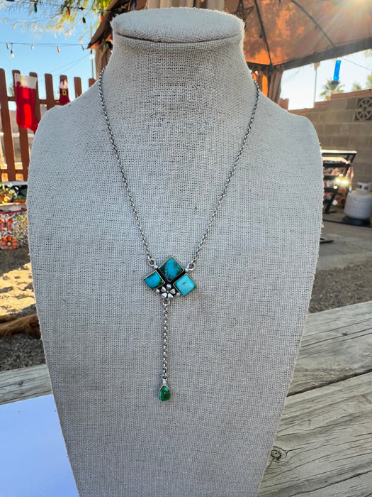 Handmade Sterling Silver Sonoran Mountain Turquoise Necklace