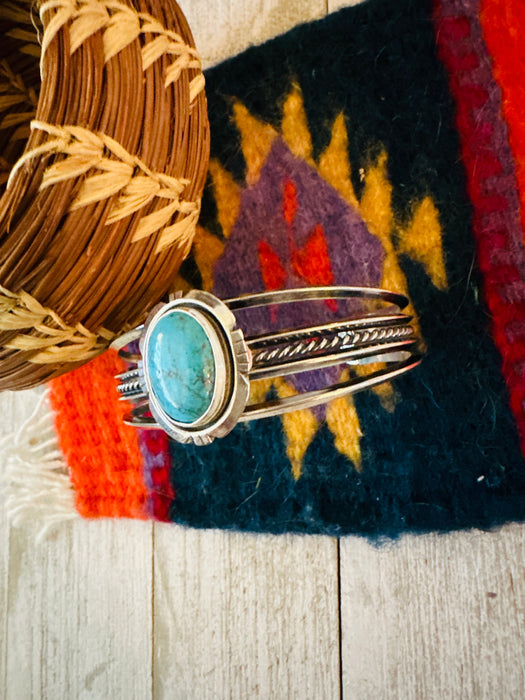 Navajo Sterling Silver & Turquoise Cuff Bracelet