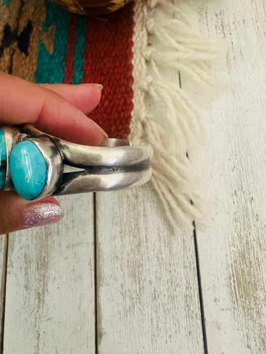 Navajo Kingman Turquoise & Sterling Silver Cuff Bracelet