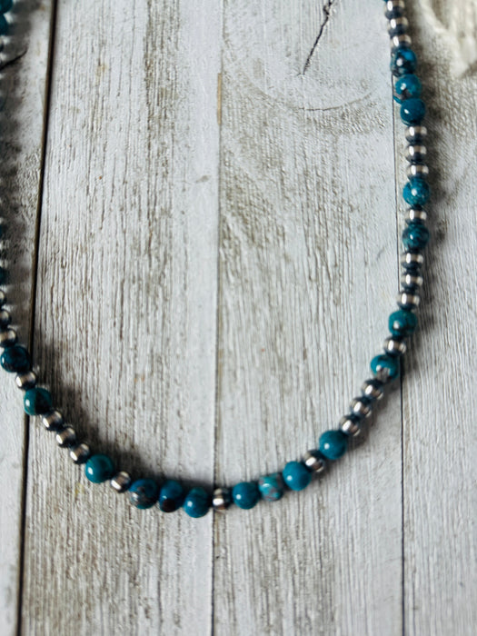 Navajo Turquoise & Sterling Silver Beaded Necklace