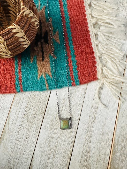 Navajo Turquoise & Sterling Silver Square Necklace