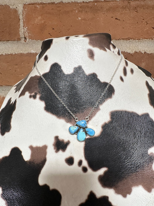 Beautiful Handmade Sterling Silver & Golden Hills Turquoise Backroads Necklace